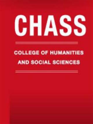 Logo of the College of Humanities and Social Sciences at North Carolina State University. White letters on Red Background.