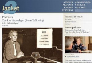 Screenshot of Poem Talk Podcast focusing on H.D.'s Helen in Egypt at http://jacket2.org/podcasts/i-hieroglyph-poemtalk-84