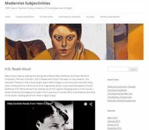 Course Web page for Modernist Subjectivities at UC Irvine
